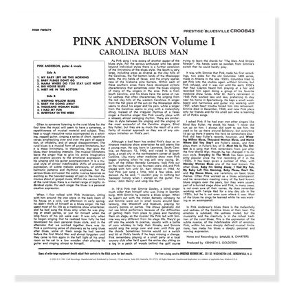 Pink Anderson - Carolina Blues Man, Volume 1 (Collection Bluesville)